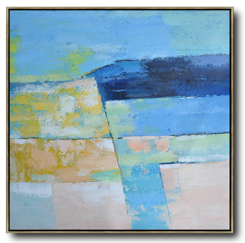 Original Artwork Extra Large Abstract Painting,Oversized Contemporary Art,Original Art Blue,Pink,Yellow,Grass Green